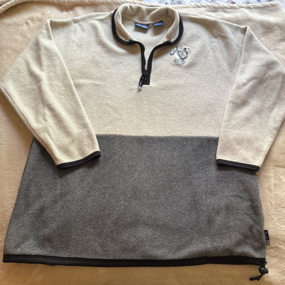 Disney Store Winnie the Pooh & Tigger Embroidered Quarter Zip Fleece Pullover XL